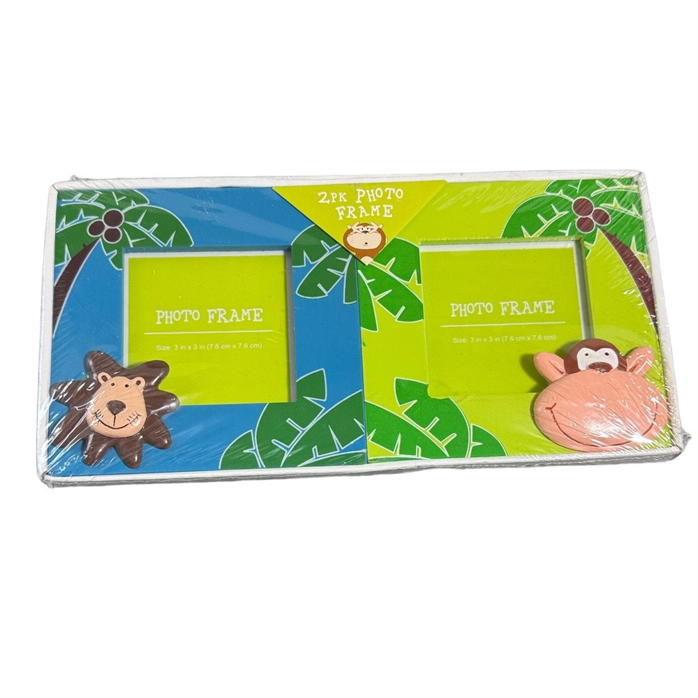 Two Adorable Animal Photo Frames New in Packaging 3" X 3"